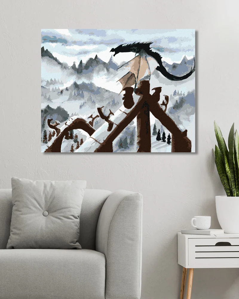Diamond painting - DRACHE IN DEN BERGEN