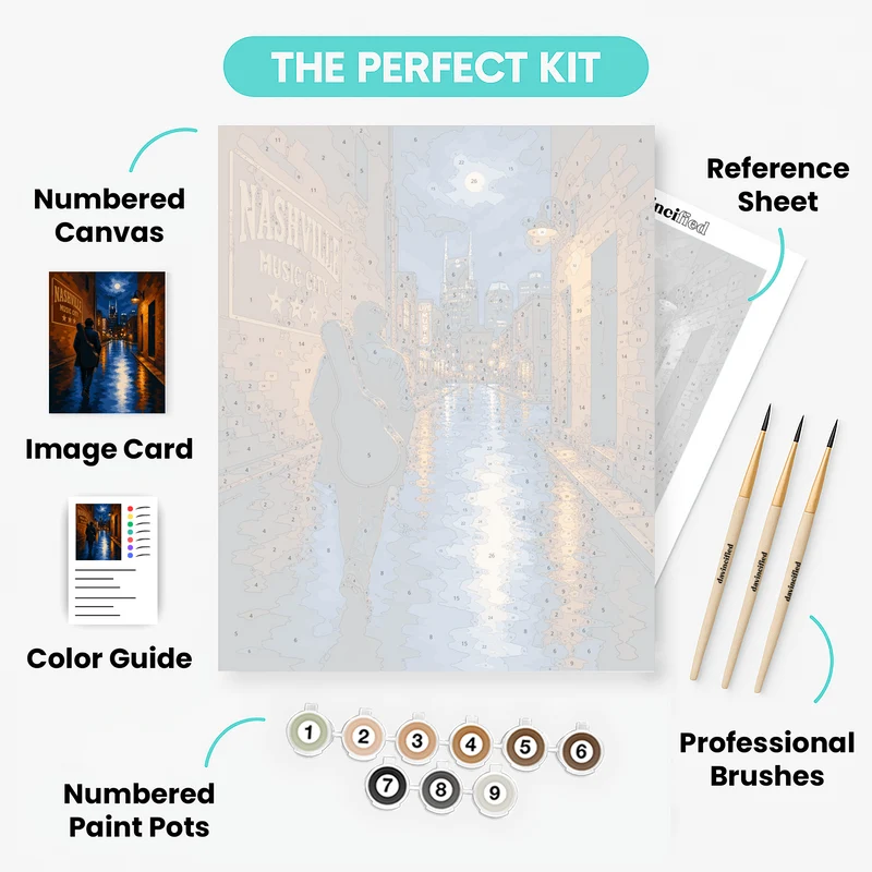 Moonlit Music City - Paint by Numbers Kit