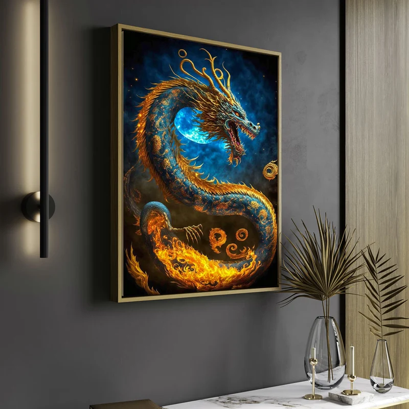 5D Diamond Painting – Goldener Drache