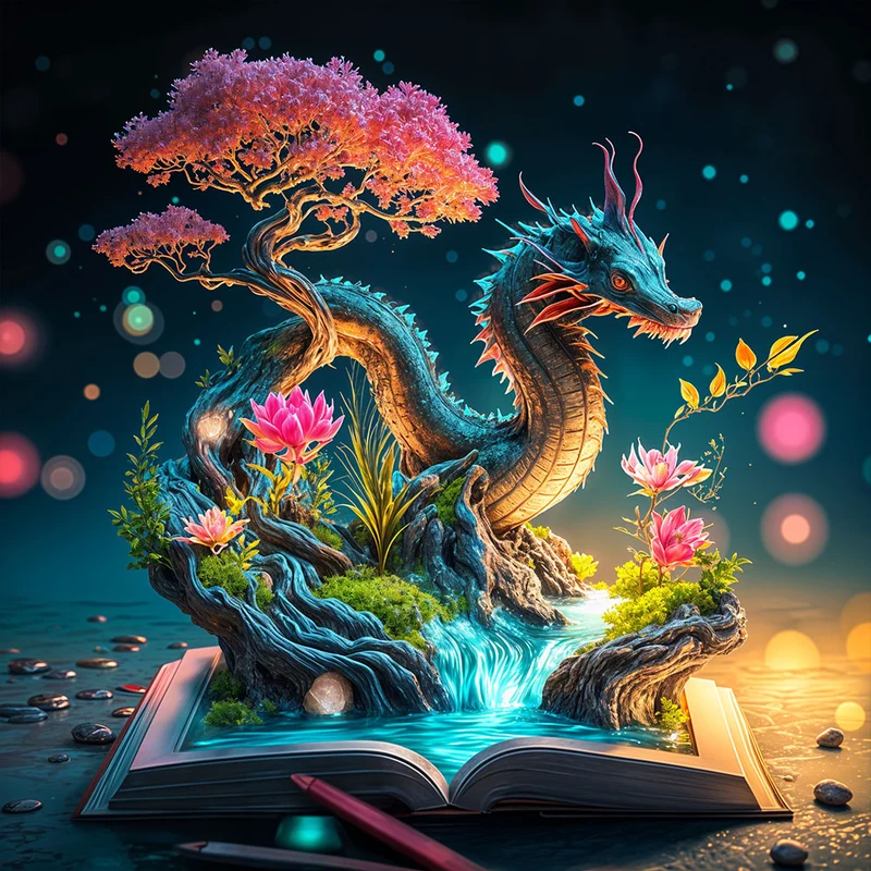 5D Diamond Painting – Magic Dragon Book