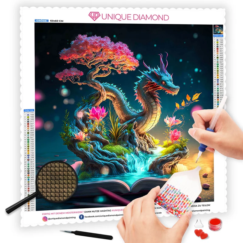 5D Diamond Painting – Magic Dragon Book
