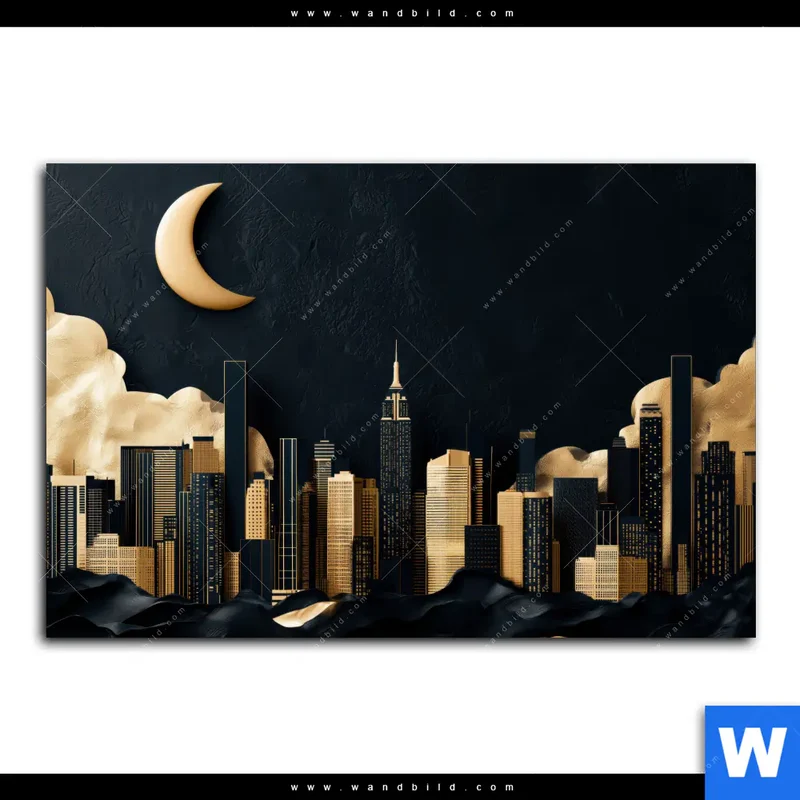 Acrylglasbild | Golden City Dreams | Querformat