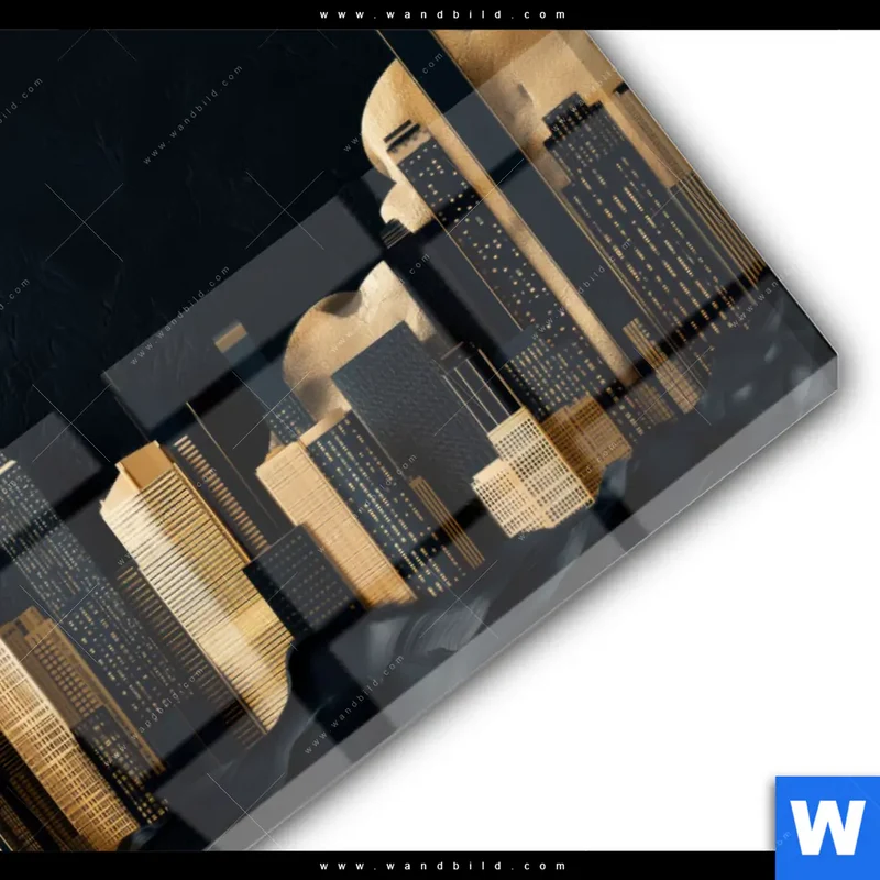 Acrylglasbild | Golden City Dreams | Querformat