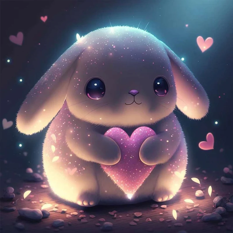 5D Diamond Painting – Hase mit Herz