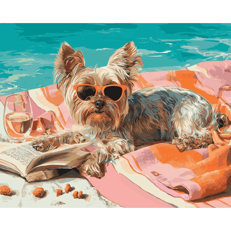 Yorkie am Meer