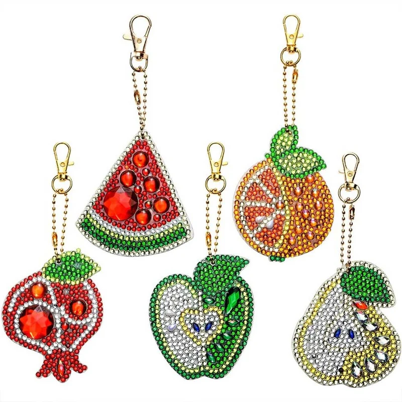 Diamond Painting Anhänger Obst 5st Set