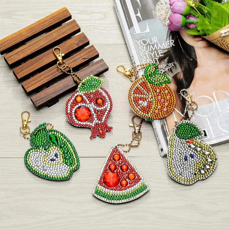 Diamond Painting Anhänger Obst 5st Set