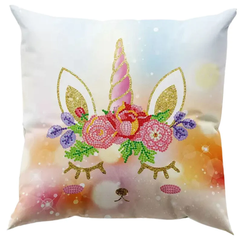 5D Diamond Painting Kissenbezug 30x30cm Einhorn