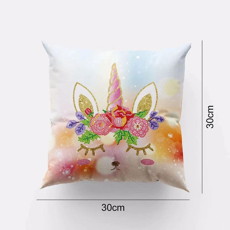 5D Diamond Painting Kissenbezug 30x30cm Einhorn