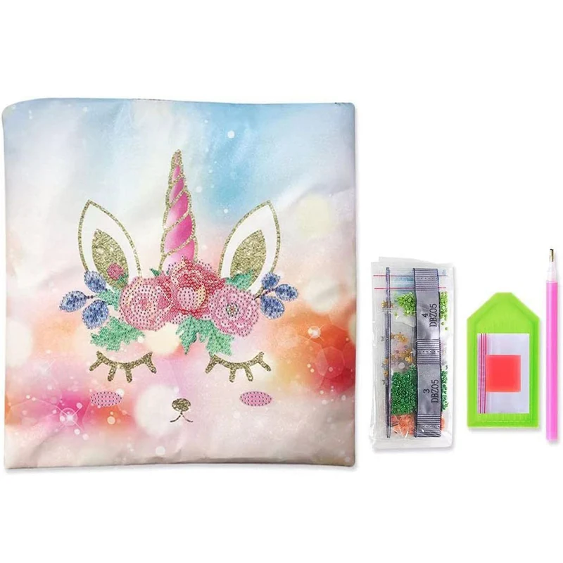 5D Diamond Painting Kissenbezug 30x30cm Einhorn