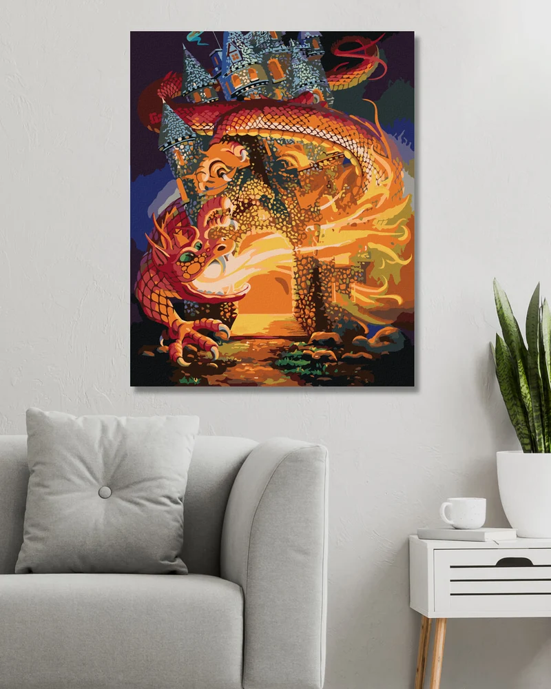 Diamond painting - DRACHE UND SCHLOSS (D. RUSTY RUST)