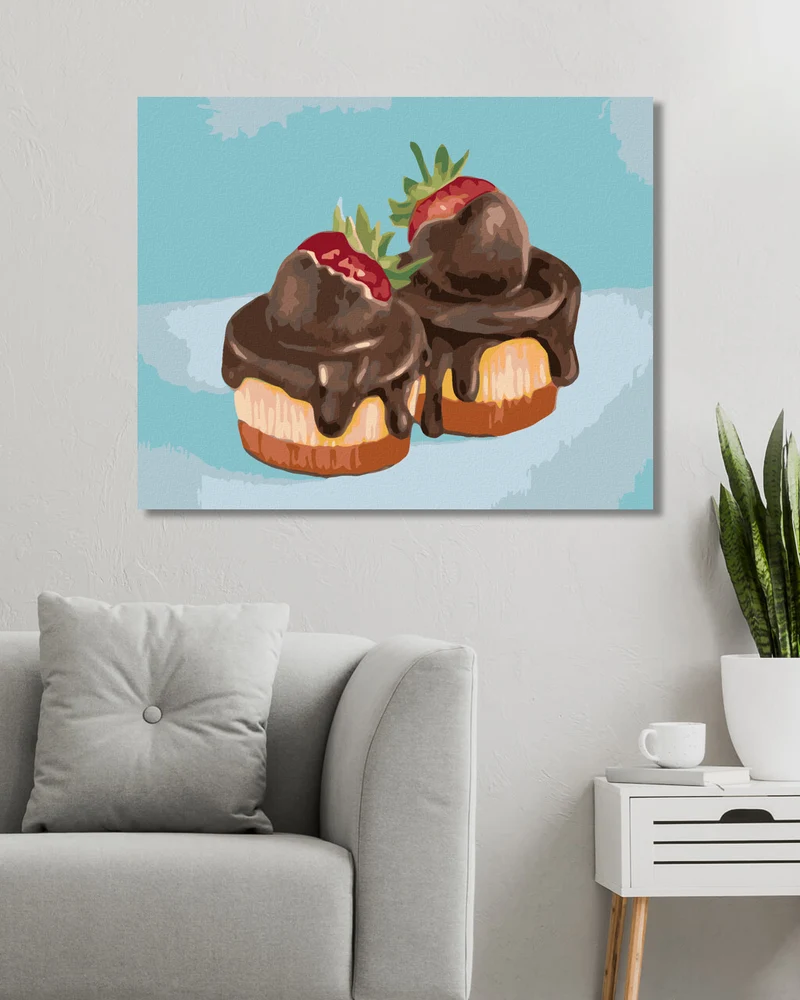 Diamond painting - KUCHEN MIT ERDBEER- UND SCHOKOLADENGLASUR (MYROSLAVA VOLOSCHUK)