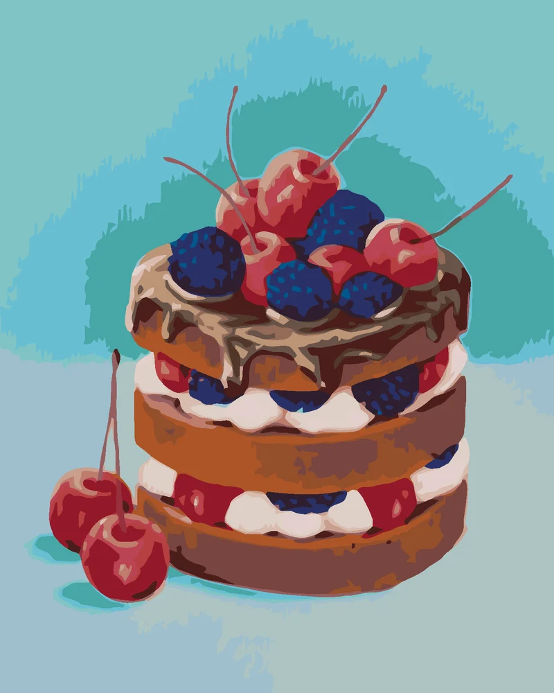 Diamond painting - SCHOKOLADEN-OBST-TORTE (MYROSLAVA WOLOSCHUK)