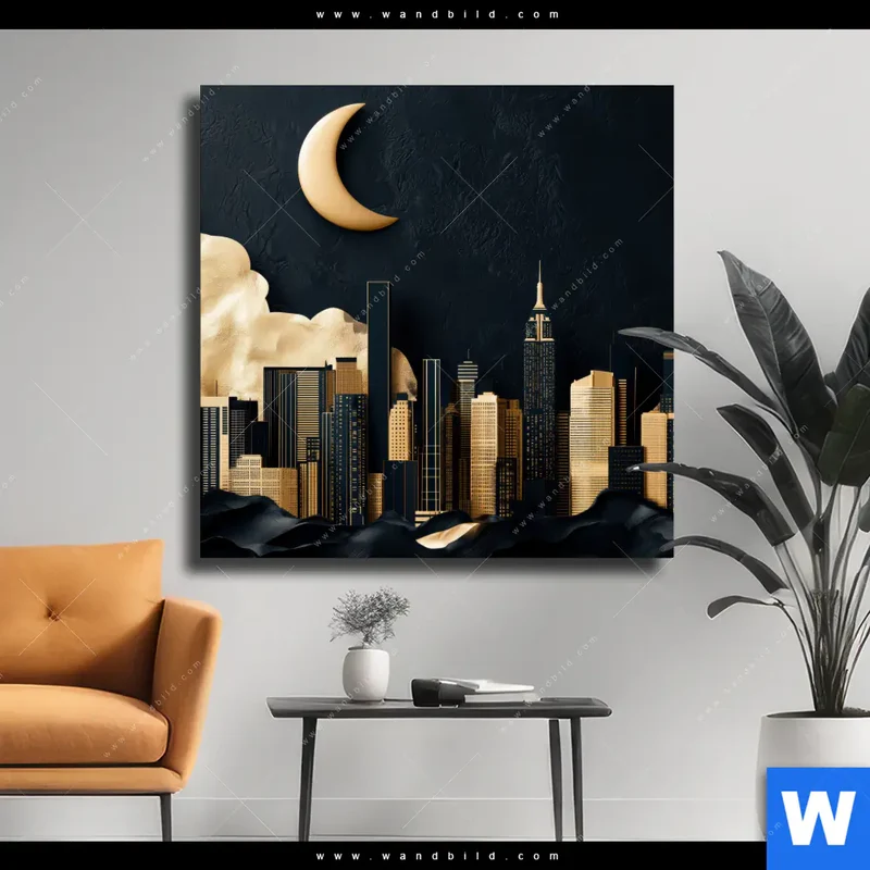 Leinwandbild | Golden City Dreams | Quadrat