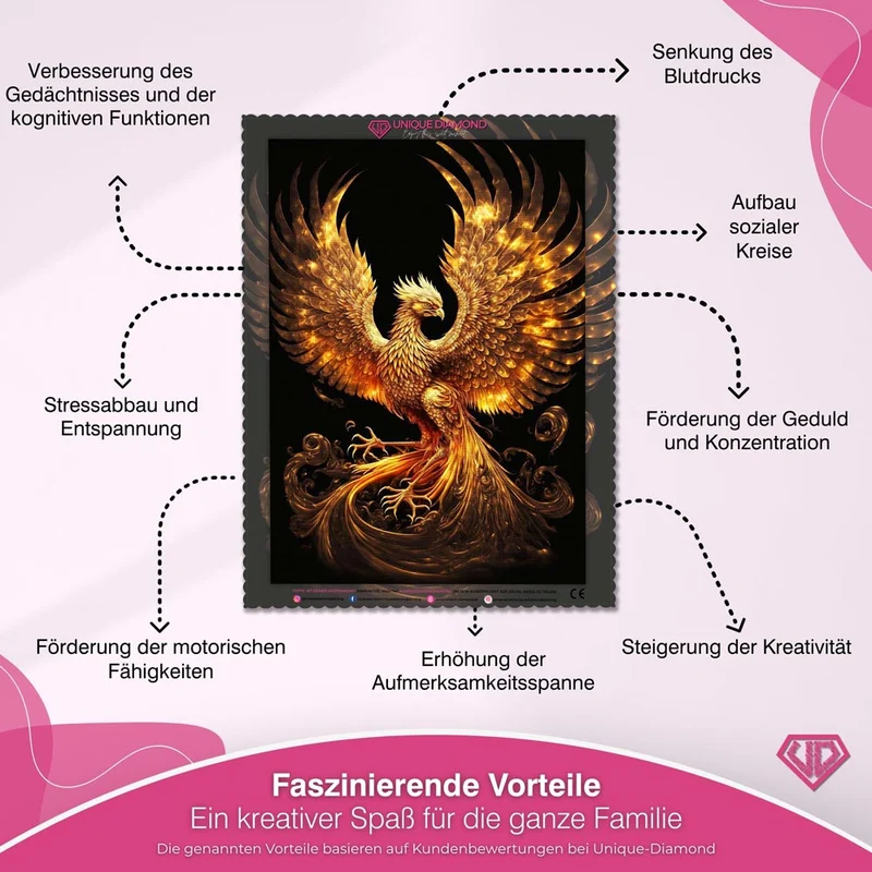 5D Diamond Painting – Goldener Phoenix