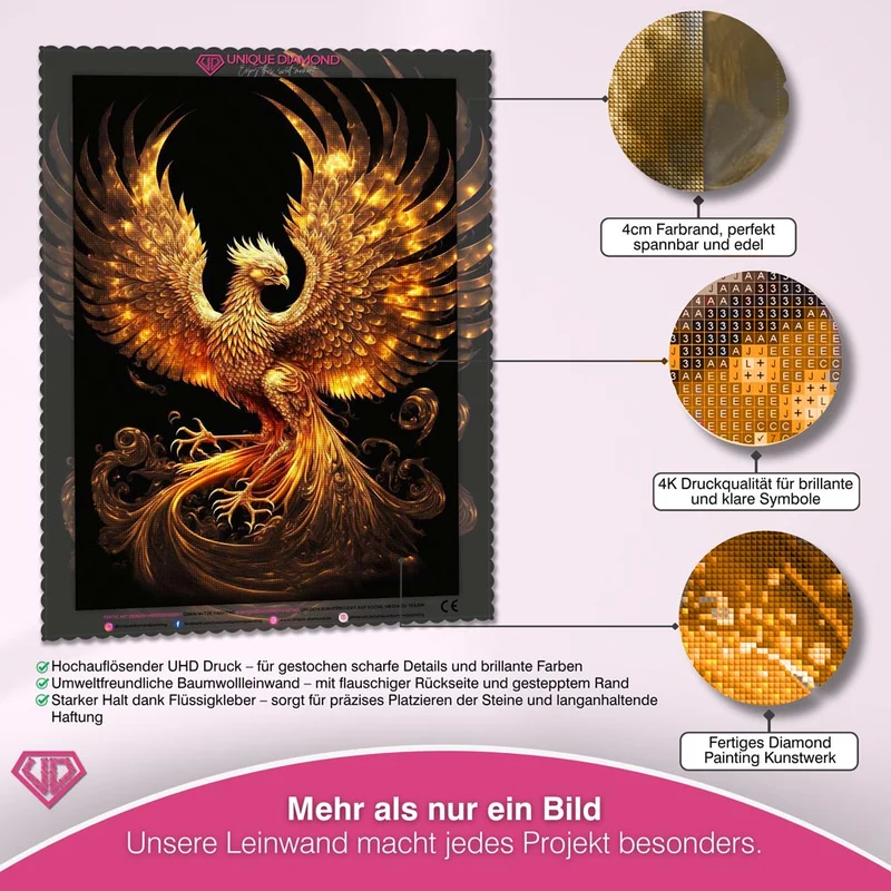 5D Diamond Painting – Goldener Phoenix