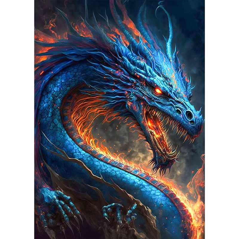5D Diamond Painting – Feuer Drache