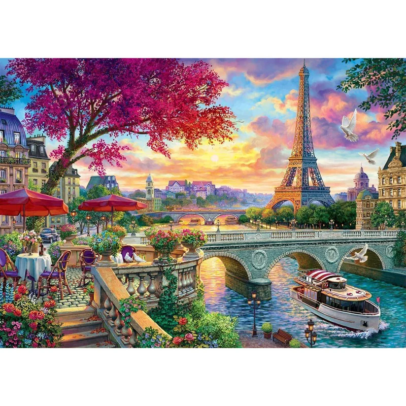 5D Diamond Painting – Blick auf Eiffelturm
