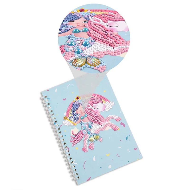 Diamond Painting Notizbuch Meerjungfrau mit Einhorn