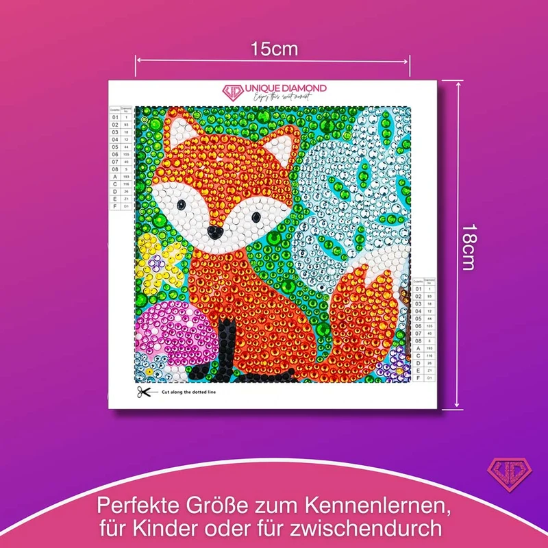5D Diamond Painting Finn der Waldfuchs mit Strasssteinchen