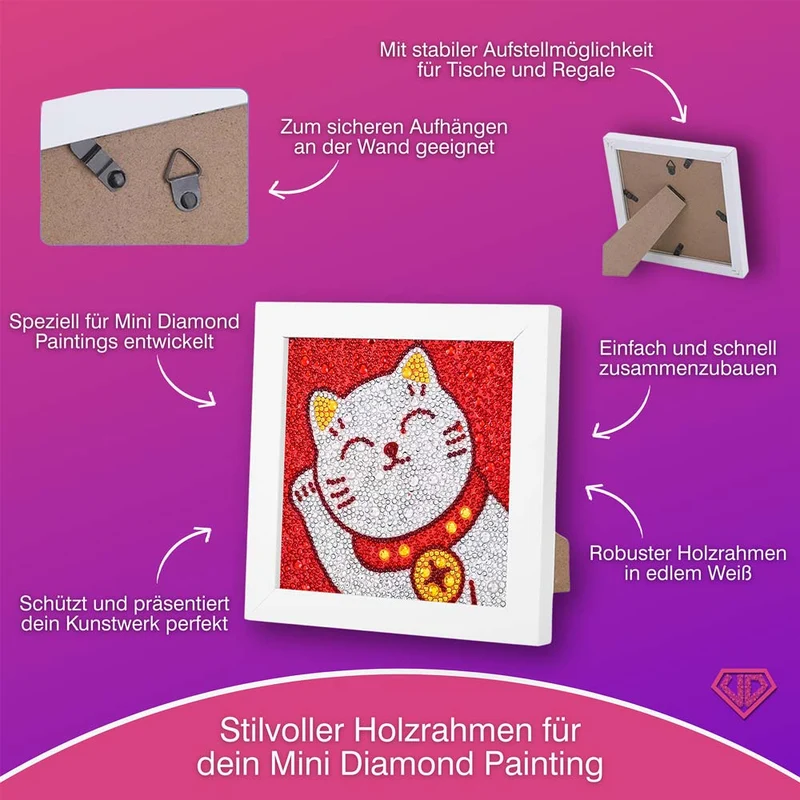 5D Diamond Painting Maneki Miau – Glückskatze mit Strasssteinchen