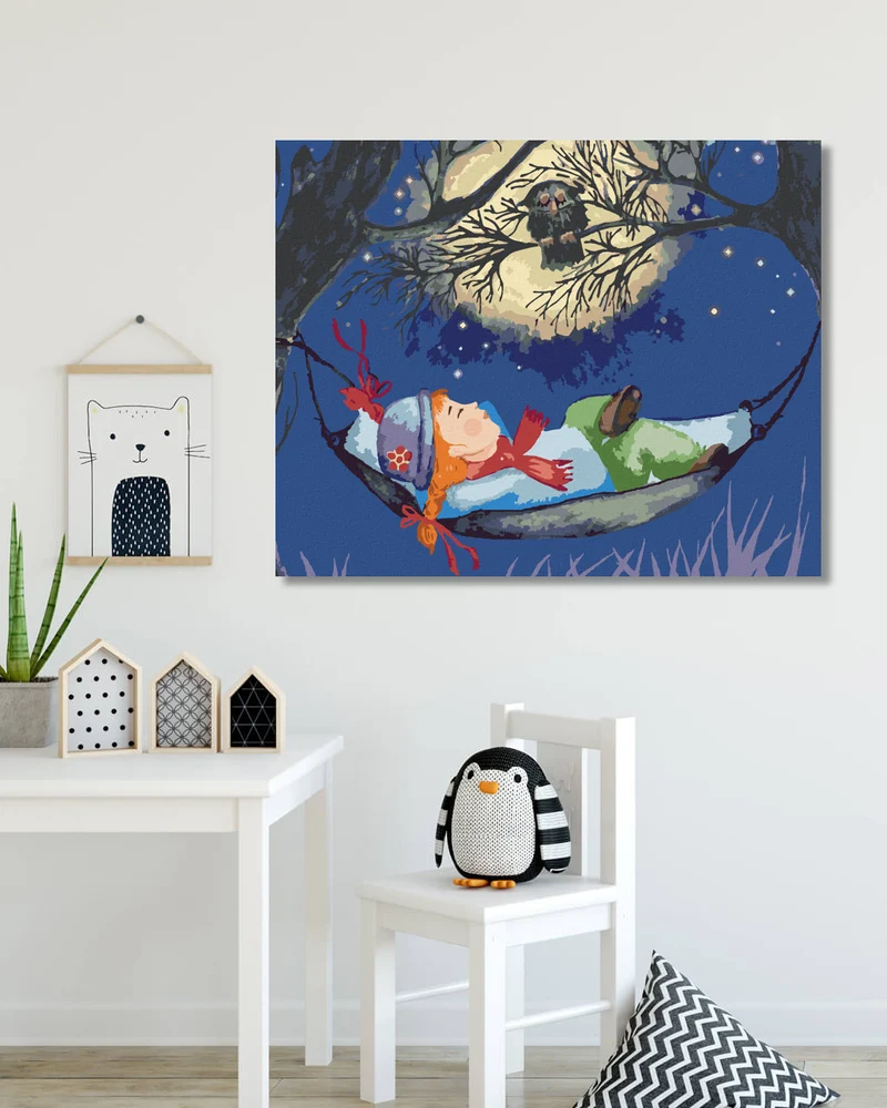 Diamond painting - MÄDCHEN IN EINER HÄNGEMATTE