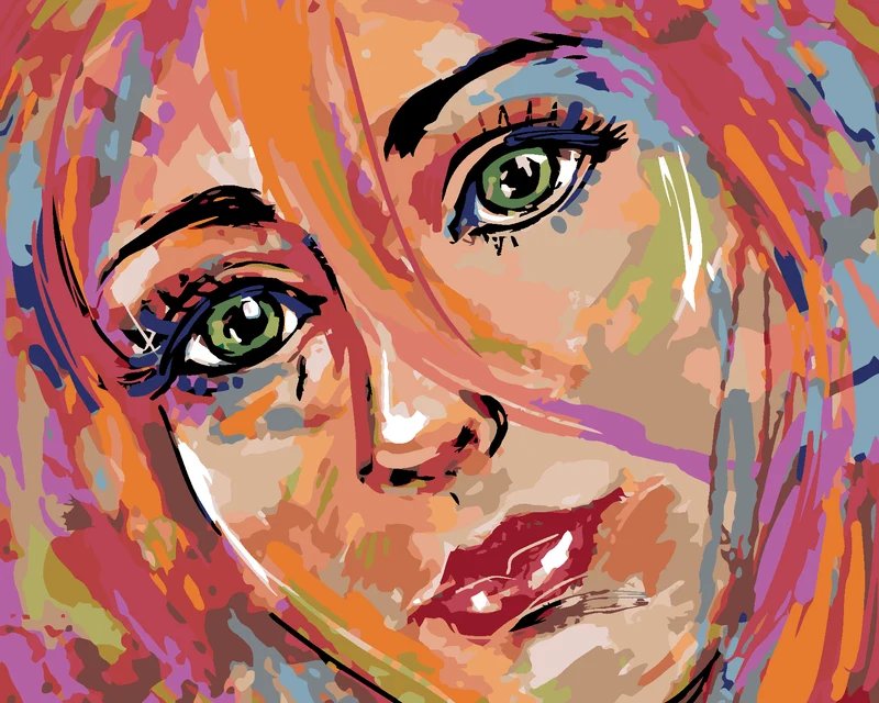 Diamond painting - MÄDCHEN MIT GRÜNEN AUGEN