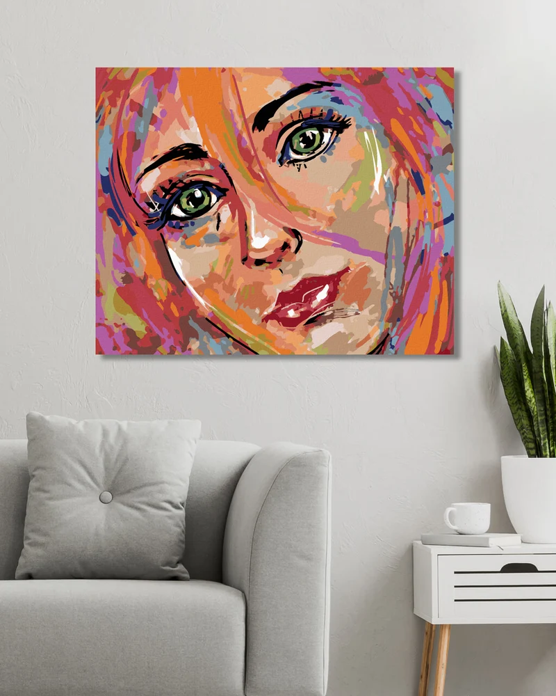 Diamond painting - MÄDCHEN MIT GRÜNEN AUGEN