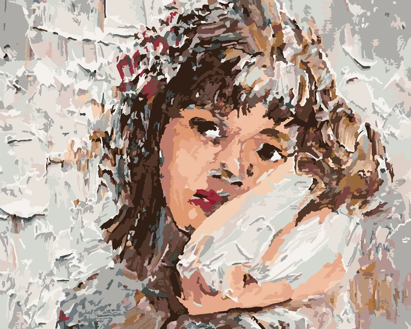 Diamond painting - MÄDCHEN MIT BLUMEN IM HAAR