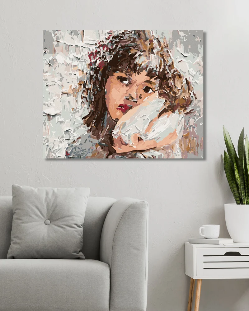 Diamond painting - MÄDCHEN MIT BLUMEN IM HAAR