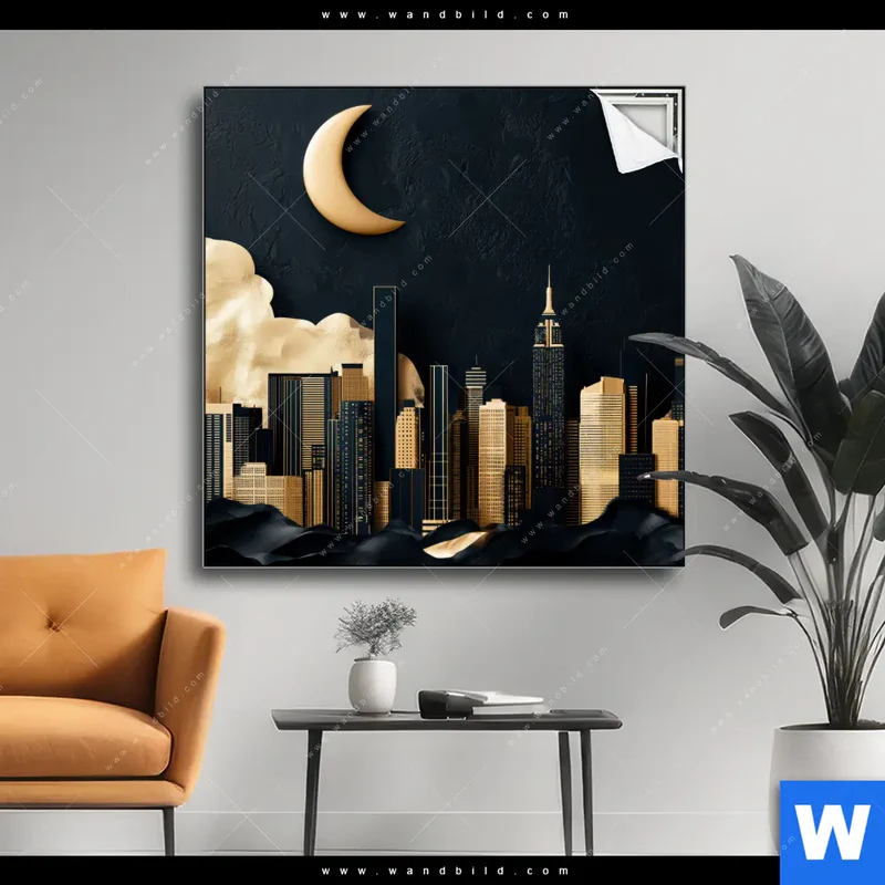 Spannbild | Golden City Dreams | Quadrat