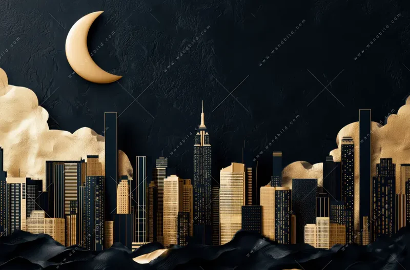 Spannbild | Golden City Dreams | Quadrat