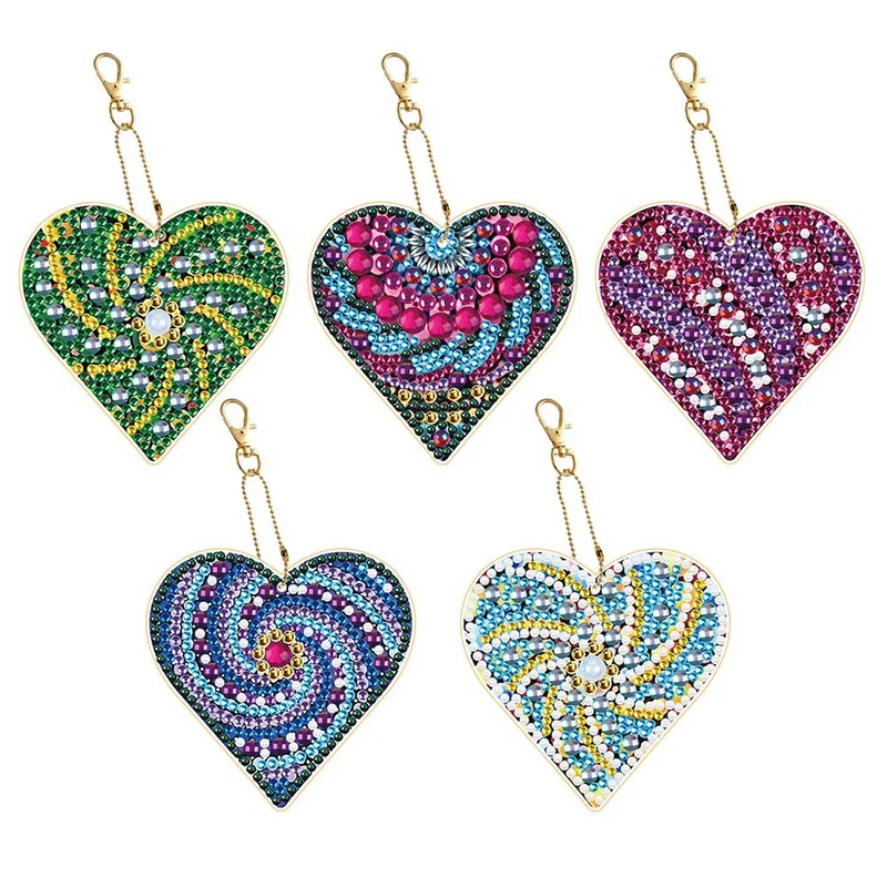 Diamond Painting Anhänger Herze 5st Set 5