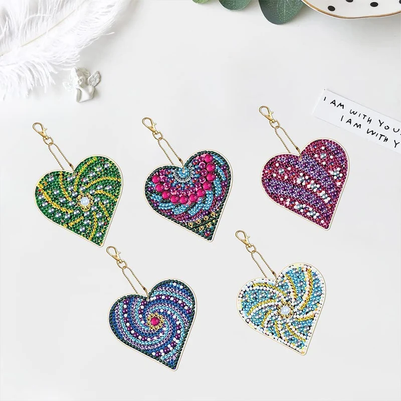 Diamond Painting Anhänger Herze 5st Set 5