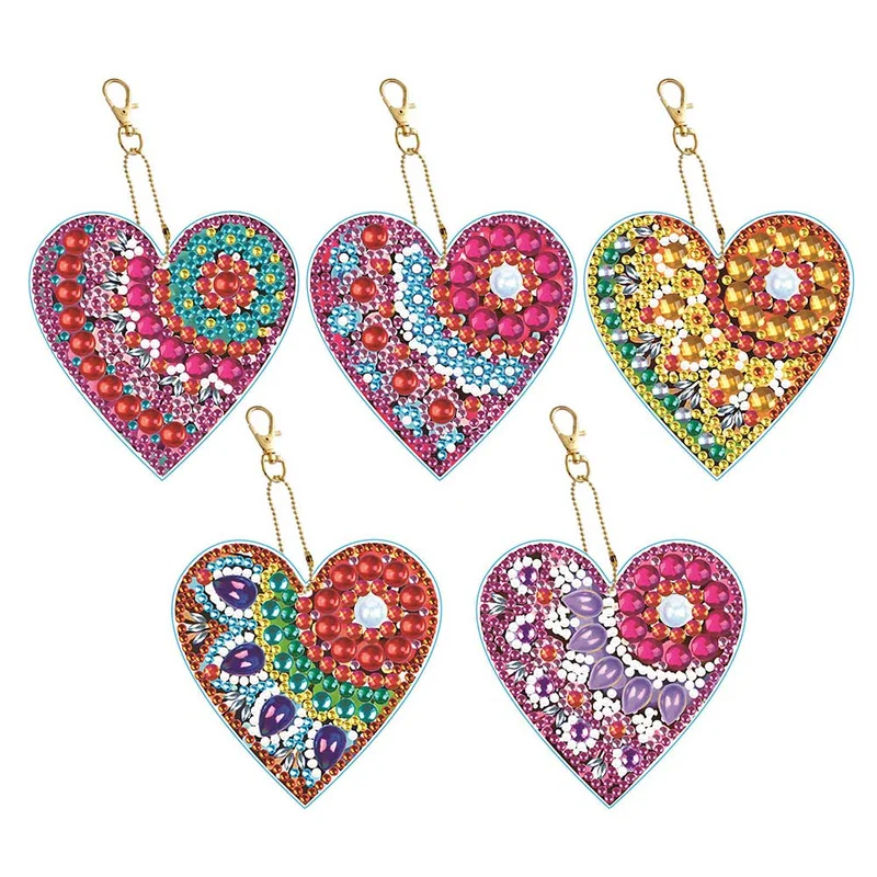 Diamond Painting Anhänger Herze 5st Set 4