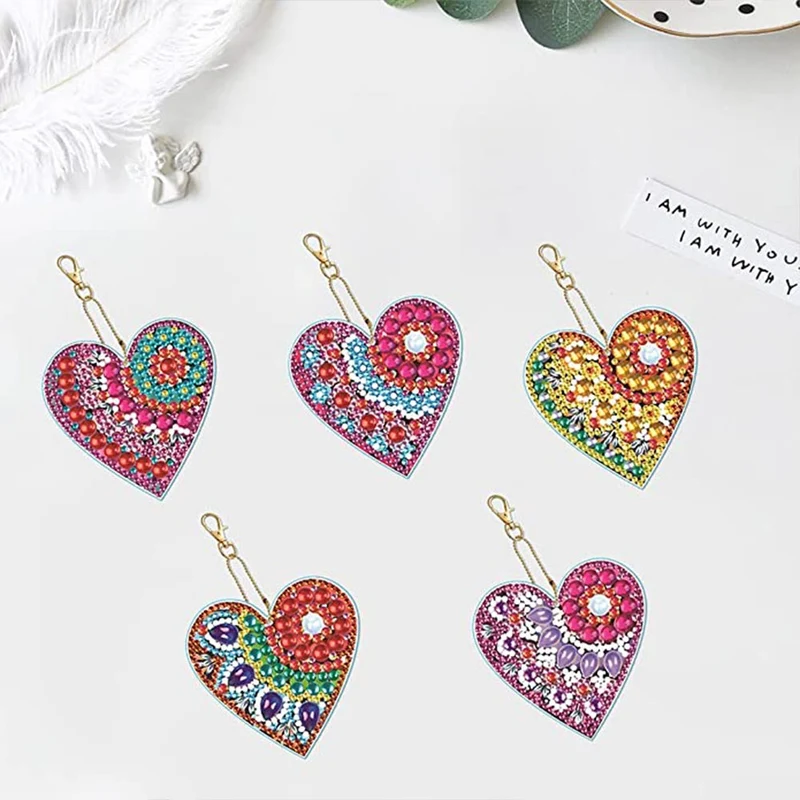 Diamond Painting Anhänger Herze 5st Set 4