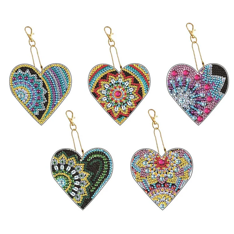Diamond Painting Anhänger Herze 5st Set 3