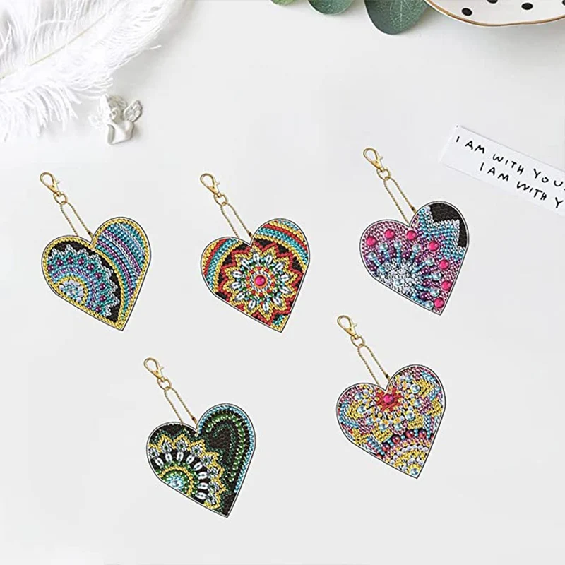 Diamond Painting Anhänger Herze 5st Set 3