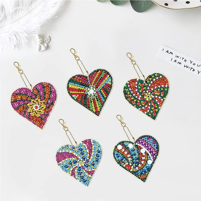Diamond Painting Anhänger Herze 5st Set 2