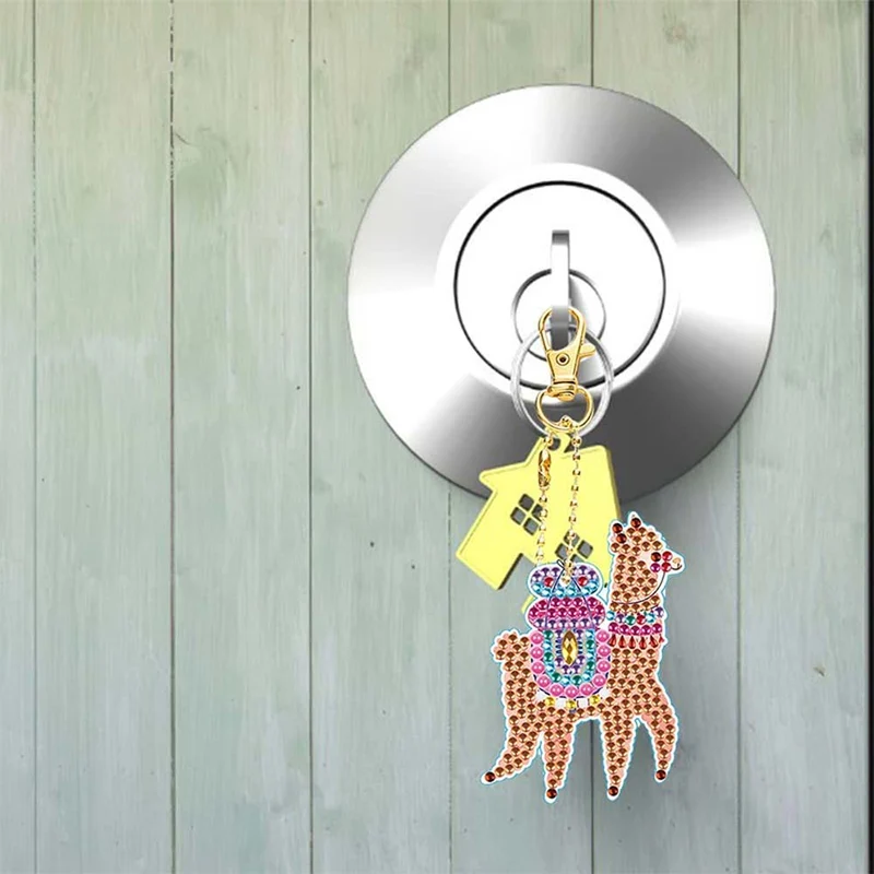 5D Diamond Painting Schlüsselanhänger Lamas 5 Stück