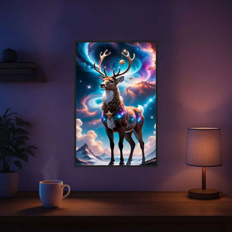 Diamond Painting - Rentier im Abendzauber