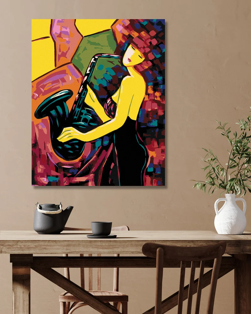 Diamond painting - EIN SAXOPHONSPIELENDES MÄDCHEN