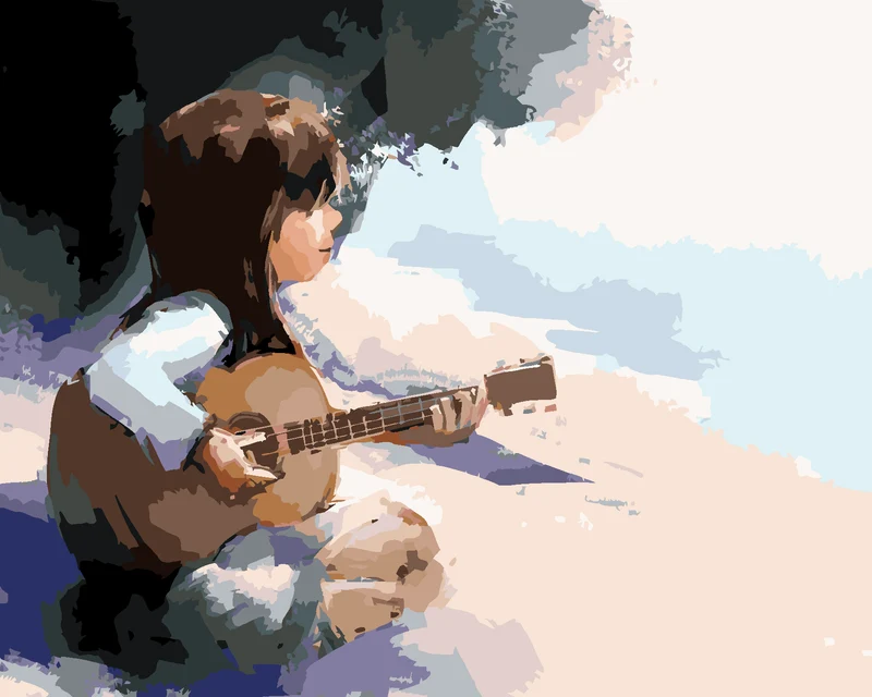 Diamond painting - MÄDCHEN SPIELT GITARRE