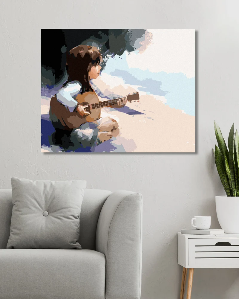 Diamond painting - MÄDCHEN SPIELT GITARRE