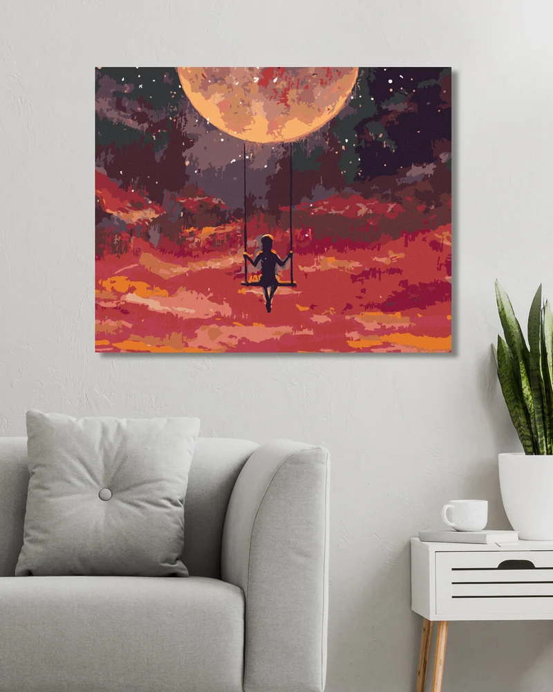 Diamond painting - SCHAUKELNDES MÄDCHEN IM WELTRAUM