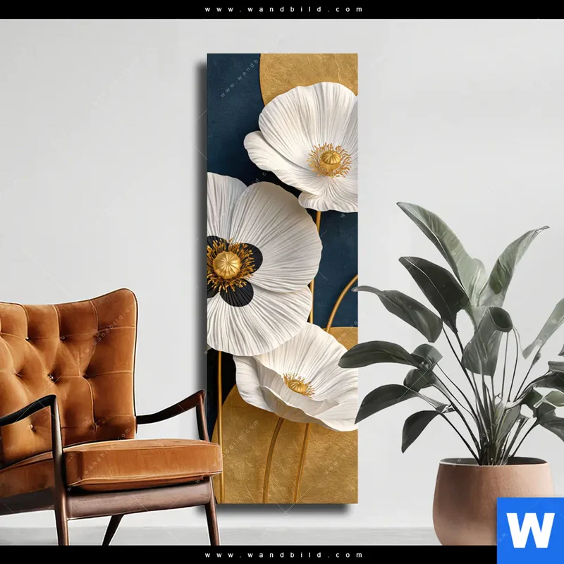 Leinwandbild | Golden Poppies | Schmal