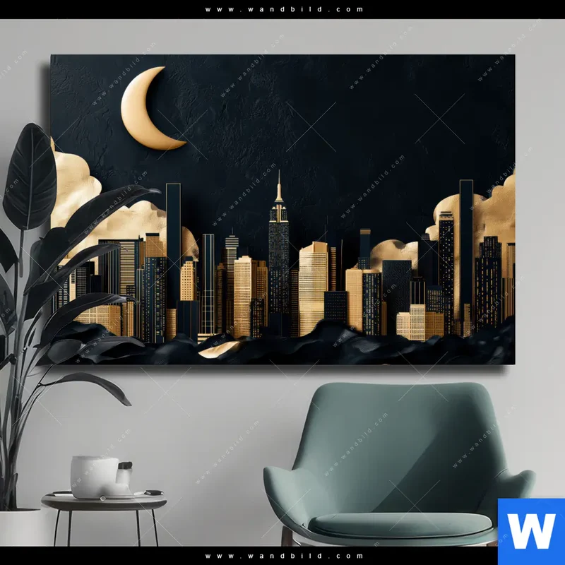 Leinwandbild | Golden City Dreams | Querformat