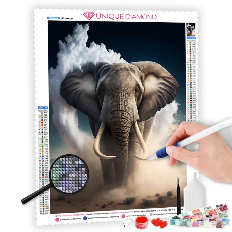5D Diamond Painting – Elefant