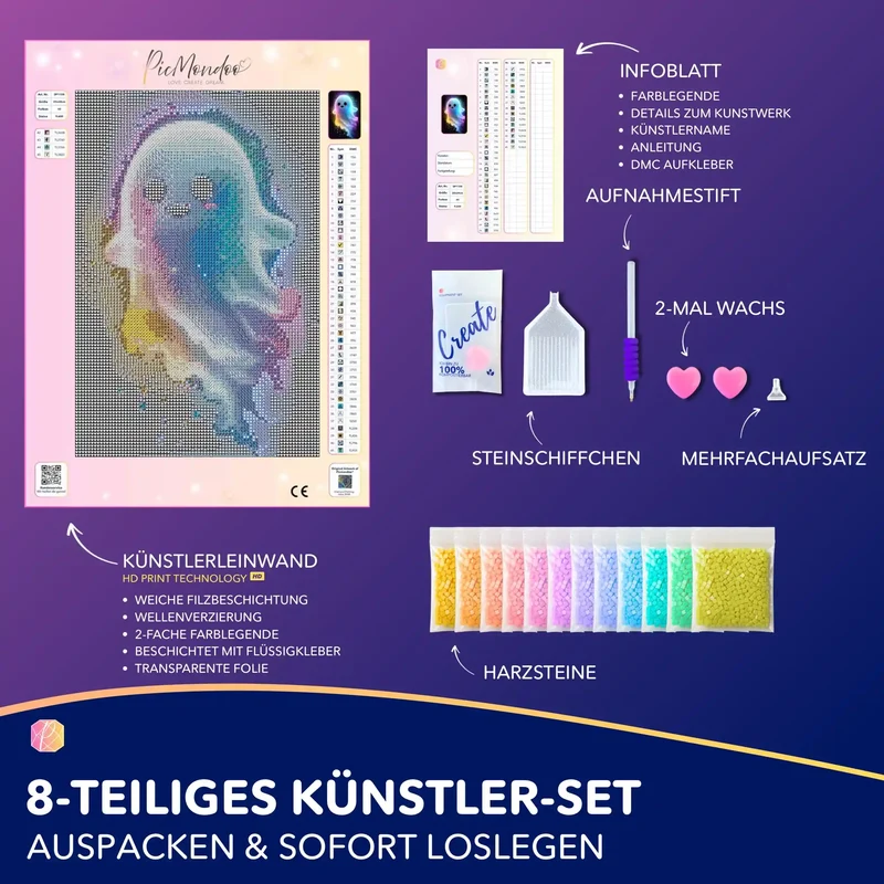 Diamond Painting Leuchtbild Special - Kleines Gespenst