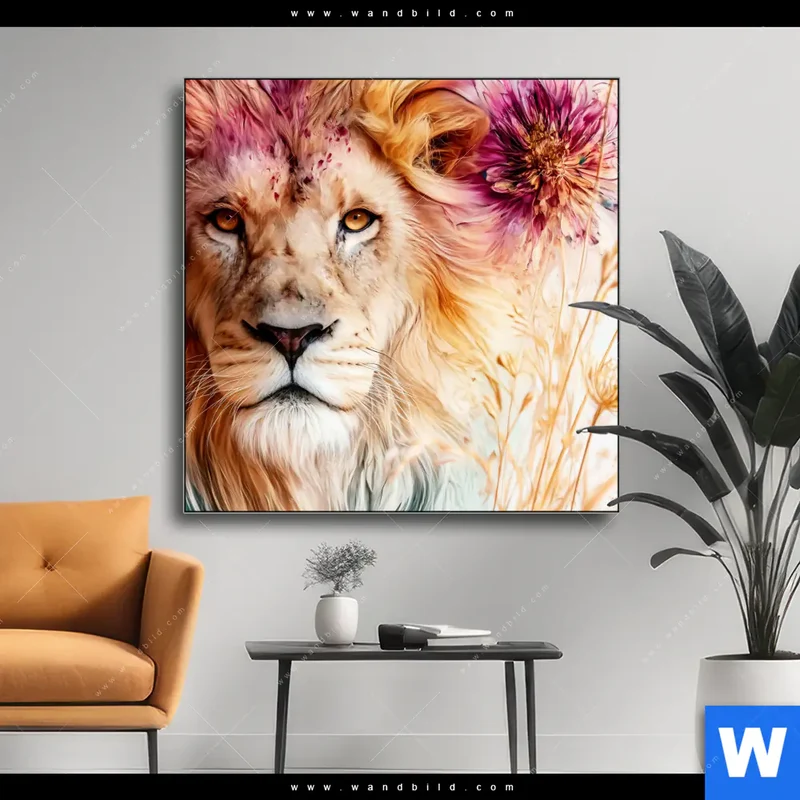 Wechselmotiv | Florale Stärke – Der Löwe | Quadrat